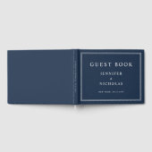 Elegant Navy Blue Wedding Gastenboek (Volledig)