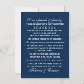 Elegant Navy Blue Wedding Guest Bedankkaart (Voorkant)