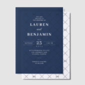 Elegant Navy Blue Wedding Invitation (Décalage (Invitation))