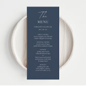 Elegant Navy Blue Wedding Menu