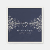 Elegant Navy Blue Wedding Napkins Servet (Voorkant)