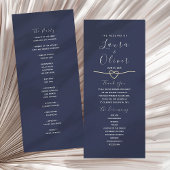 Elegant Navy Blue Wedding Programme
