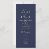 Elegant Navy Blue Wedding Programme (Voorkant)