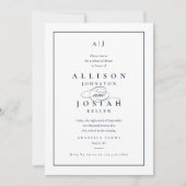 Elegant Navy Blue Wedding Rehearsal Dinner Kaart (Voorkant)