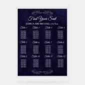 Elegant Navy Blue Wedding Seating Chart  (Recto)
