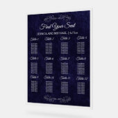 Elegant Navy Blue Wedding Seating Chart  (Angle)