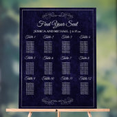 Elegant Navy Blue Wedding Seating Chart  (Neutre)