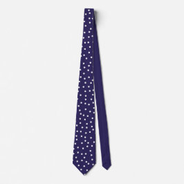 Elegant Navy Blue White Dots Pattern Groom Gift   Stropdas