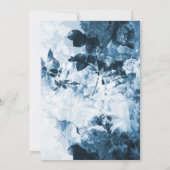 Elegant Navy Blue White Floral Script Heart Foto Save The Date (Achterkant)