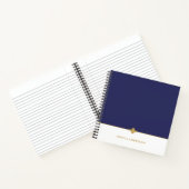 Elegant Navy Blue White Gold, gepersonaliseerd Notitieboek (Binnen)