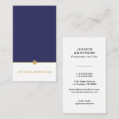 Elegant Navy Blue White Gold Visitekaartje (Voorkant / Achterkant)