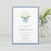 Elegant Navy Blue White Hydrangea Baby Boy Shower Kaart (Staand voorkant)