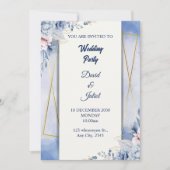 Elegant Navy Blue & White Kaart (Voorkant)