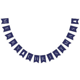 Elegant Navy Blue White kerst Vlaggetjes