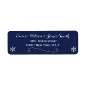 Elegant Navy Blue White-kerstAdresetiketten Etiket (Voorkant)