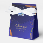 Elegant Navy & Burnt Sinaasappel | Foto Dank u Bedankdoosjes (Voorkant Zijde)