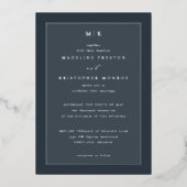 Elegant Navy Calligraphy Invitation Folie Uitnodiging (Voorkant)