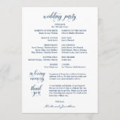 Elegant Navy Classy Script, huwelijksceremonie Programma (Achterkant)