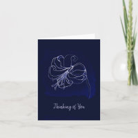 Elegant Navy Dark Blue & White Lily Sympathie