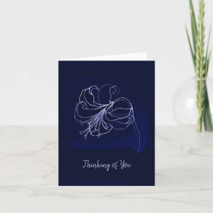 Elegant Navy Dark Blue & White Lily Sympathie Feestdagen Kaart