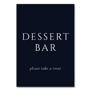 Elegant Navy Dessert Bar Bordje Kaart