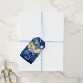 Elegant Navy en Gold Bokeh Quinceañera Cadeaulabel (Met Touw)