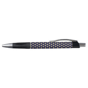 Elegant Navy en Gouden Geometrisch Tegelpatroon Pen