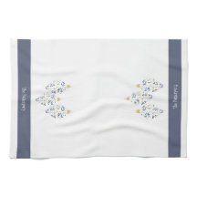 Elegant Navy en Gouden Waterverf Vakantie Ornament