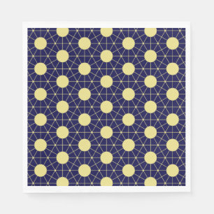 Elegant Navy- en Goudkleurig Geometrisch Tegelpatr Servet