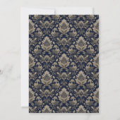 Elegant Navy Floral Wedding Invitation (Dos)