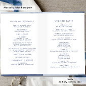 Elegant Navy Folded Wedding Ceremony Program