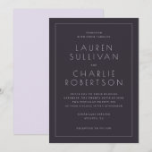 Elegant Navy Formal Wedding Invitation (Devant / Derrière)