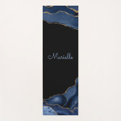 Elegant Navy Gold Black Agate Geode, gepersonalise Yogamat (Voorkant)