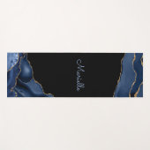 Elegant Navy Gold Black Agate Geode, gepersonalise Yogamat (Voorkant (horizontaal))