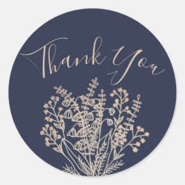 Elegant Navy & Gold Dank u Sticker