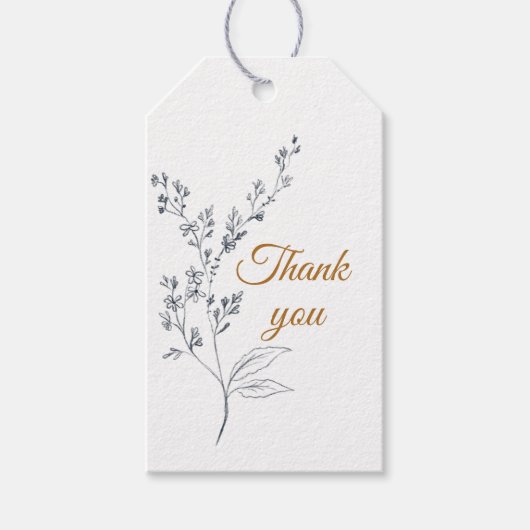 Elegant Navy, Gold en White Gift Label Cadeaulabel (Voorkant)