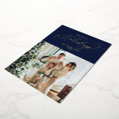 Elegant Navy Gold Foil Prettige feestdagen Kerstmi (Gedraaid)