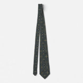 Elegant Navy & Gold Geometric Pattern Tie for Men Stropdas (Achterkant)