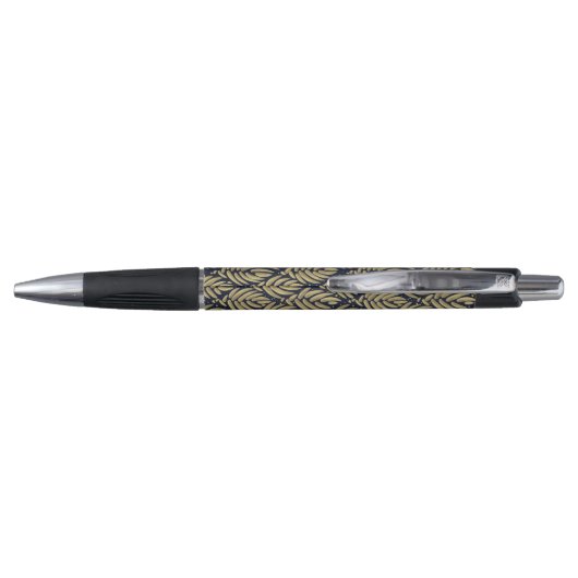 Elegant Navy Gold Leaf Ballpoint Writing Tool Pen (Achterkant)