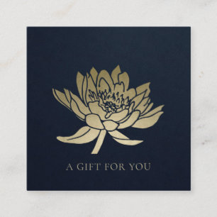 ELEGANT NAVY GOLD LOTUS FLORAL GIFT CERTIFICAAT