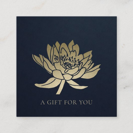ELEGANT NAVY GOLD LOTUS FLORAL GIFT CERTIFICAAT (Voorkant)