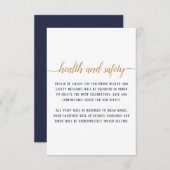 Elegant Navy Gold Script Weddenschap Gezondheidsve Informatiekaartje (Voorkant / Achterkant)