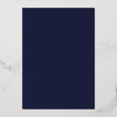 Elegant Navy Gold Wedding Folie Uitnodiging (Achterkant)