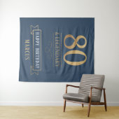 Elegant Navy & Goud 80ste & Legendarische Verjaard Wandkleed (In Situ (horizontaal))