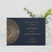 ELEGANT NAVY GOUD KLASSIEK SIERLIJK MANDALA-BRUILO KAART (Staand voorkant)