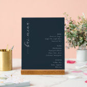 Elegant Navy Minimalist Bar Menu (Mariage)