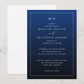 Elegant Navy Minimalist Invitations (Devant / Derrière)