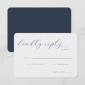 Elegant Navy Minimalist RSVP (Devant / Derrière)