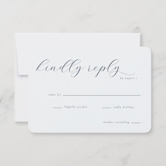 Elegant Navy Minimalist RSVP (Devant)