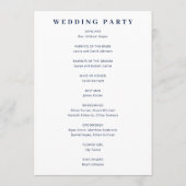 Elegant Navy Minimalist Wedding Ceremony Programma (Achterkant)